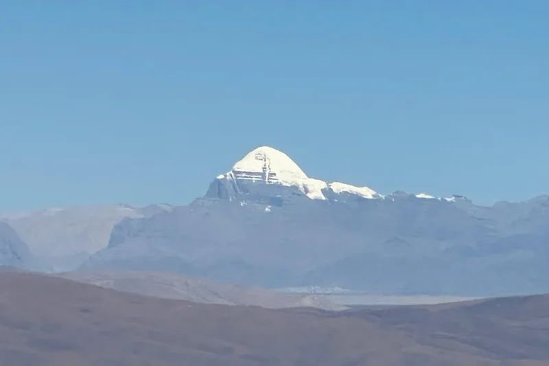 Mount Kailash visible on the horizon from a high ridge near Kalapani