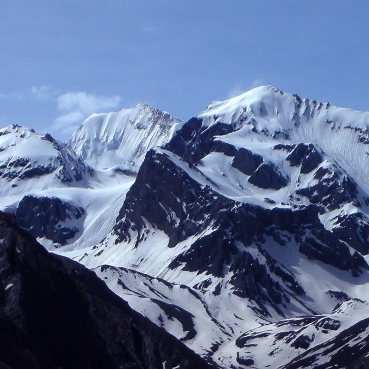 Om Parvat peak with its natural snow-drawn ॐ